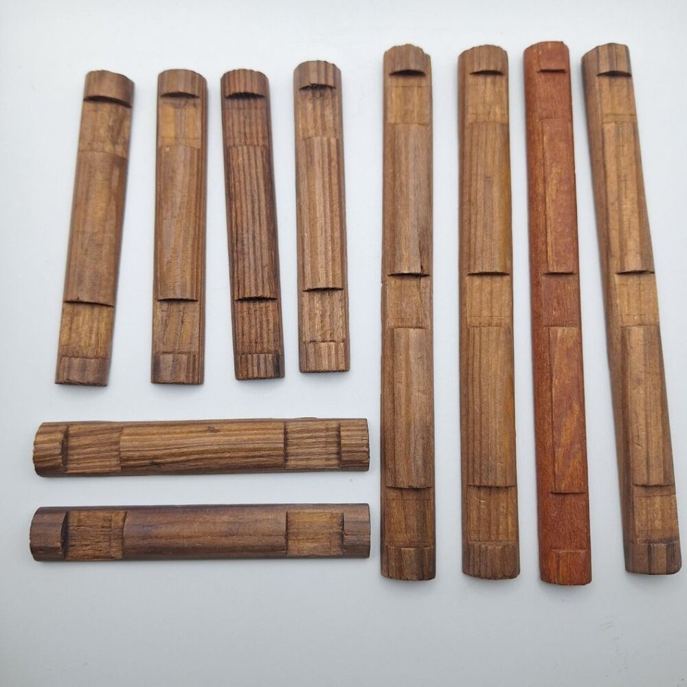 Lincoln Logs Wood Flat Side 4.5 /7.5 Inch Vintage Build Construct 6 Piece Cabin